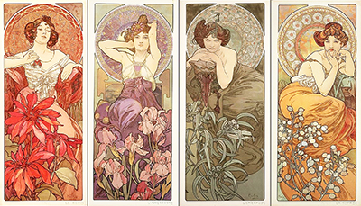 Precious Stones and Flowers Alphonse Mucha